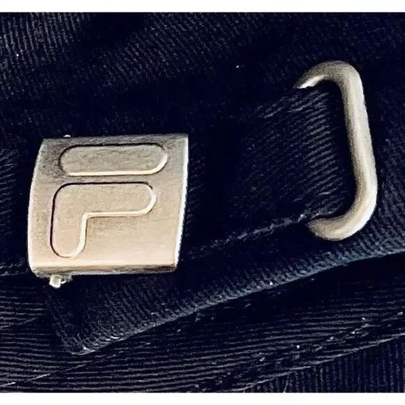 NEW Fila Snapback Classic Baseball Hat OS Black White Logo Cotton Adjustable - Picture 3 of 5